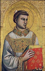 Giotto, Santo Stefano<br />(Colle di Vespignano? 1266 circa-Firenze 1337)<br />Santo Stefano<br />1320-1325 ca.<br />tempera e oro su tavola<br />Firenze, Museo Fondazione H.P.Horne<br />Inv. n. 52